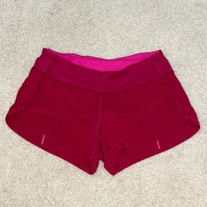 cranberry lululemon shorts